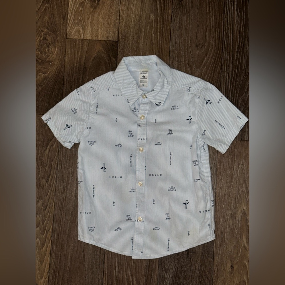 Carter’s Short Sleeve Light Blue Button Up 4T